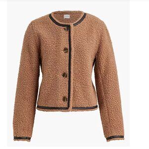 J.Crew Sherpa Lady Jacket - Toasted Brown w/ black leather accents